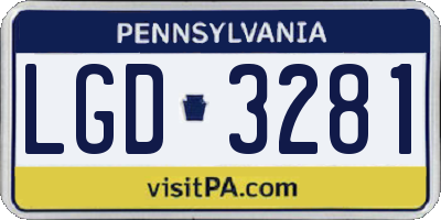 PA license plate LGD3281