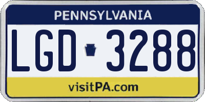 PA license plate LGD3288