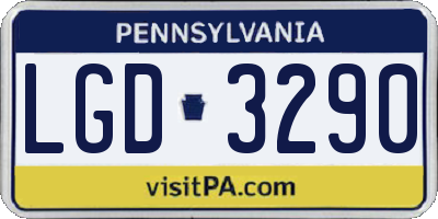 PA license plate LGD3290