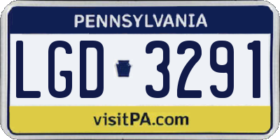 PA license plate LGD3291