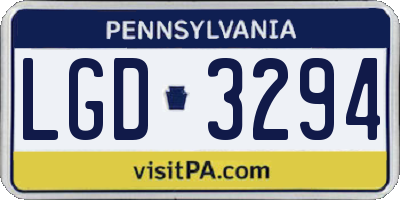 PA license plate LGD3294