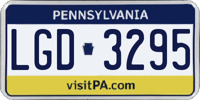 PA license plate LGD3295