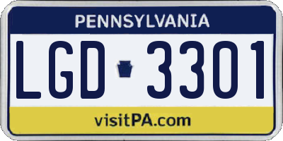 PA license plate LGD3301