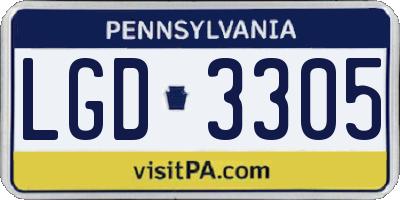 PA license plate LGD3305