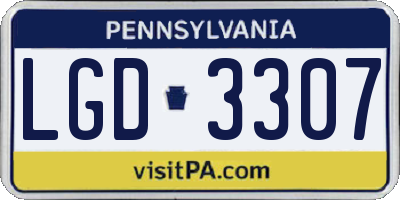PA license plate LGD3307