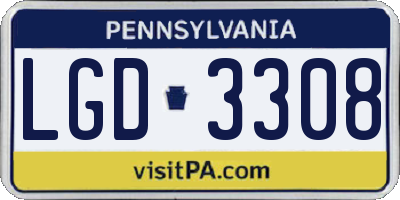 PA license plate LGD3308