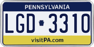 PA license plate LGD3310
