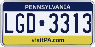 PA license plate LGD3313