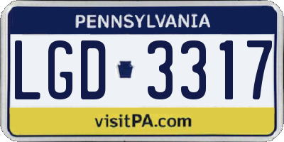 PA license plate LGD3317
