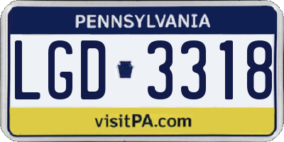 PA license plate LGD3318