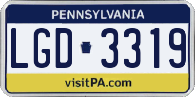 PA license plate LGD3319