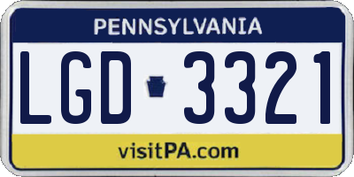PA license plate LGD3321
