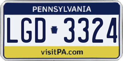 PA license plate LGD3324