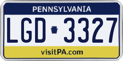 PA license plate LGD3327