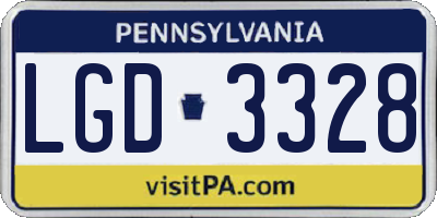 PA license plate LGD3328