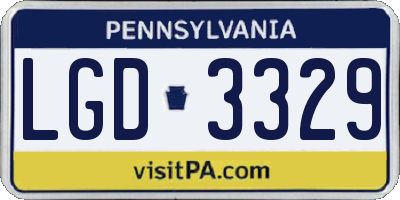 PA license plate LGD3329
