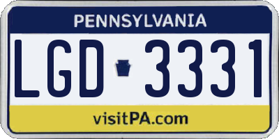 PA license plate LGD3331