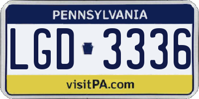 PA license plate LGD3336