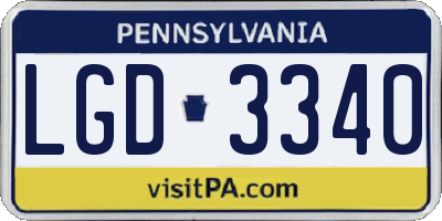 PA license plate LGD3340