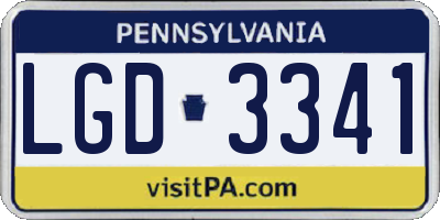 PA license plate LGD3341