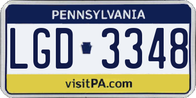 PA license plate LGD3348