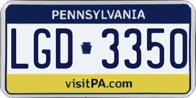 PA license plate LGD3350