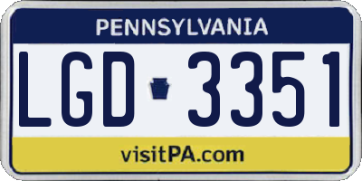 PA license plate LGD3351