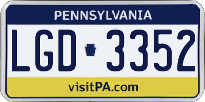 PA license plate LGD3352