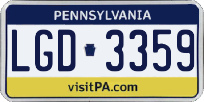 PA license plate LGD3359