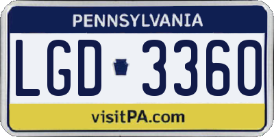 PA license plate LGD3360