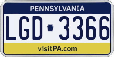 PA license plate LGD3366