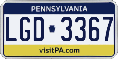 PA license plate LGD3367