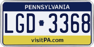 PA license plate LGD3368
