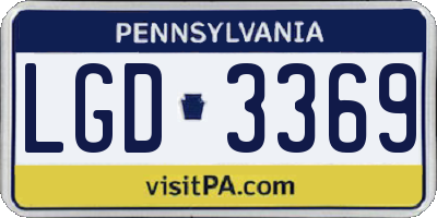 PA license plate LGD3369