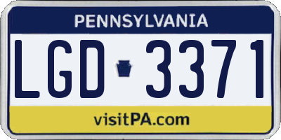 PA license plate LGD3371