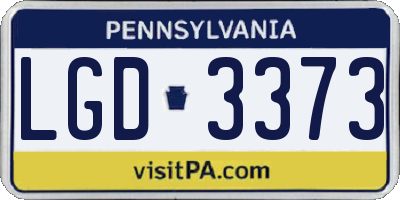 PA license plate LGD3373
