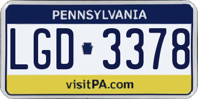 PA license plate LGD3378