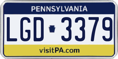 PA license plate LGD3379