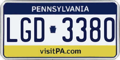 PA license plate LGD3380