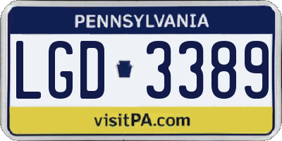 PA license plate LGD3389