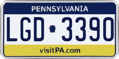 PA license plate LGD3390