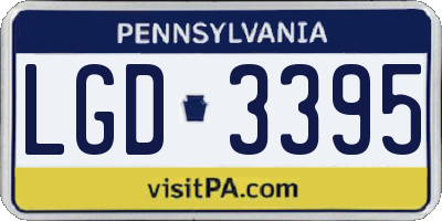 PA license plate LGD3395