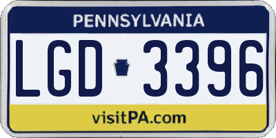 PA license plate LGD3396