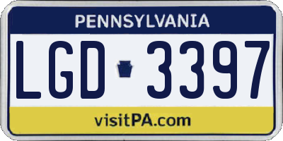 PA license plate LGD3397