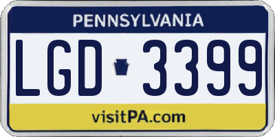 PA license plate LGD3399