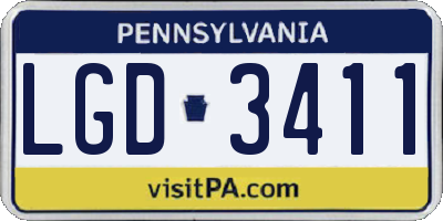 PA license plate LGD3411