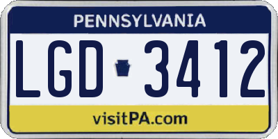 PA license plate LGD3412