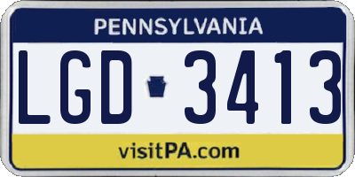 PA license plate LGD3413