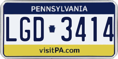 PA license plate LGD3414