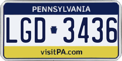 PA license plate LGD3436